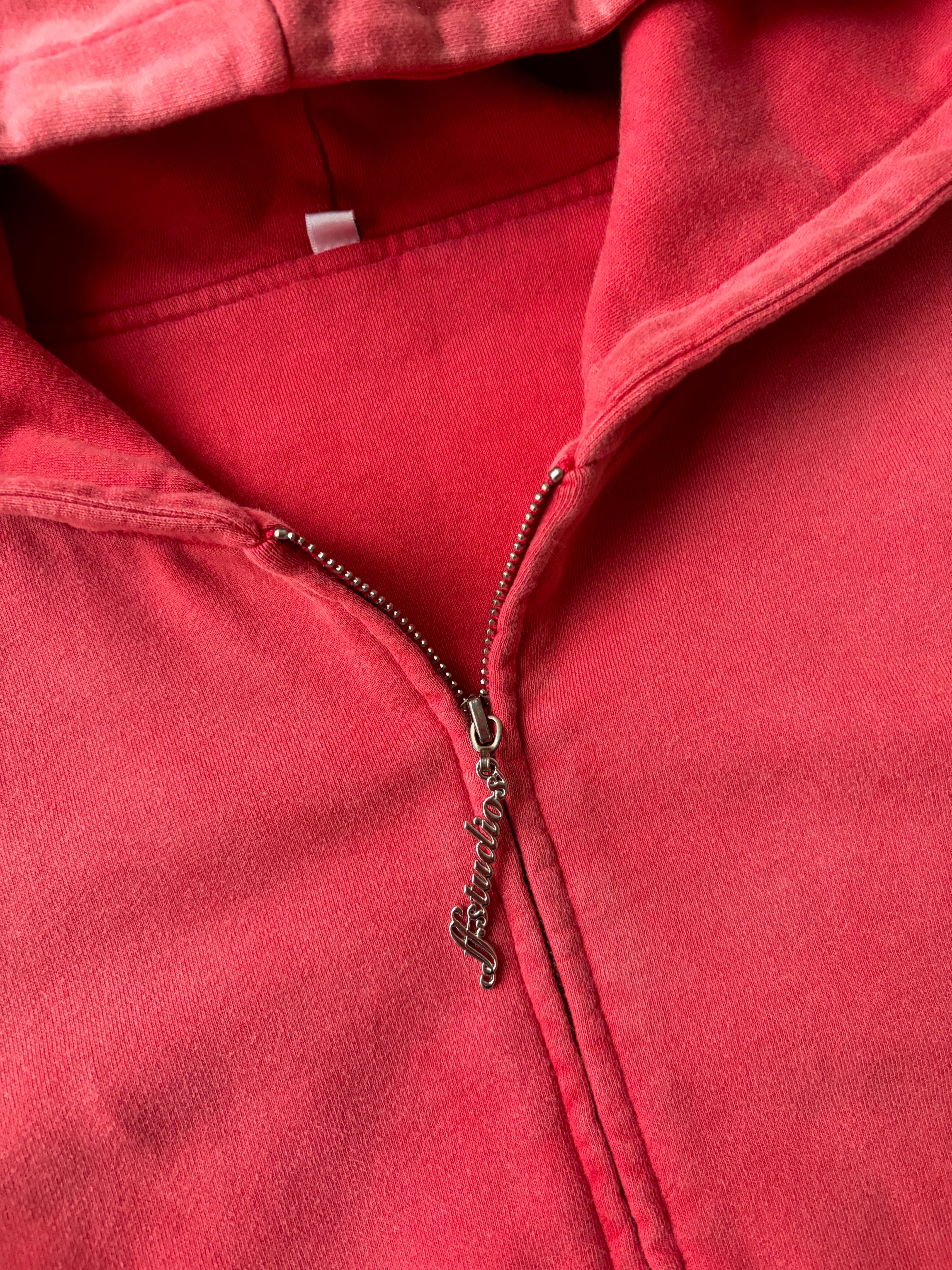 Double Layered Zip Hoodie Red