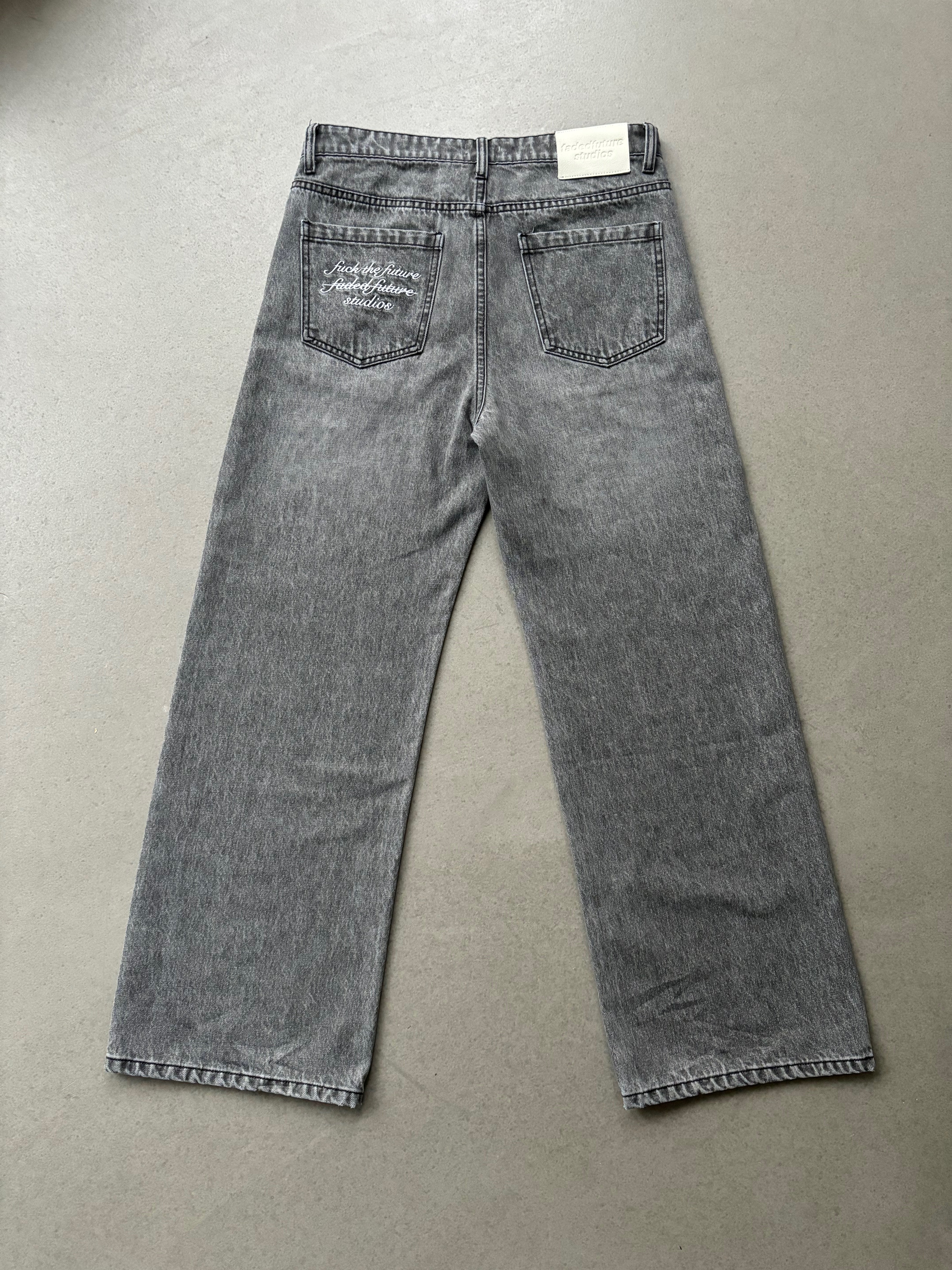 Denim Pants Washed Grey