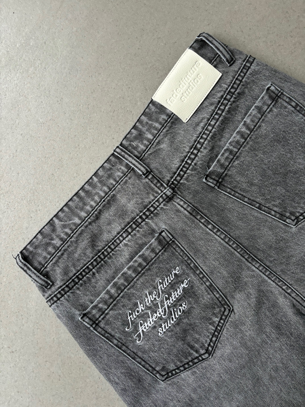 Denim Pants Washed Grey