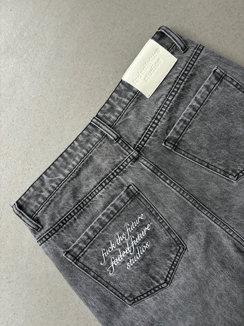 Denim Pants Washed Grey